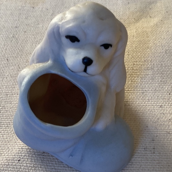 Cute Vintage Dog with Shoe Toothpick Holder Figurine - Picture 4 of 6